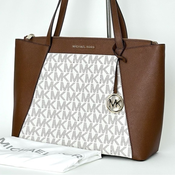 Michael Kors Handbags - New Michael Kors Maddie Signature Tote  Carryall Bag in Vanilla